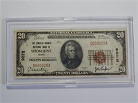 RARE Lincoln County Shoshone Idaho $20 Bank Note