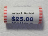 James Garfield Presidential $1 Coin Roll Unc
