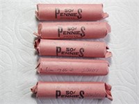 (5) Rolls 1956-D Uncirculated Pennies