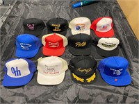 12 Qty Vintage Hats Trucker Cap Snap Back