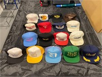 17 Qty Vintage Hats Trucker Cap Snap Back