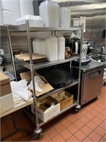 Stainless steel shelf on wheels