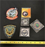 Air Force Base Metals and Patches (6 pieces)