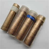 4 FULL ROLLS- 1960 P, 1964 D, 1969 D & 1970 P