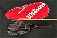 Wilson Pink/Black Tennis Racket w/Red caring case