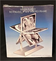 Silver Plated Revolving 4 x 6 Photo Frame
