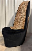 Leopard/Black Print 40" x 20" High Heel Chair