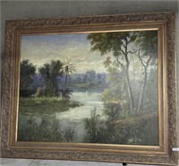 River Scene original painting of monumental size 7