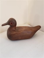 SMALL WOODEN DUCK DECOY SIGNED 1978