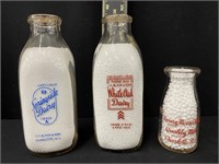 Group of Charlotte, NC Milk Bottles