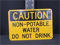 Vintage Caution Do Not Drink Plastic Sign