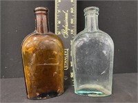 Pair of Early Anchor Flask Bottles