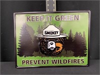 Smokey Bear Keep it Green Metal Sign