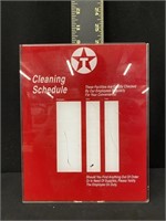 Cool, Plastic Texaco Cleaning Schedule Sign