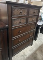 Dark wood 5 drawer chest
