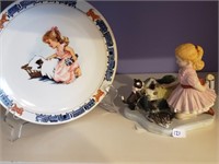 CHESSIE THE RAILOAD KITTEN W/ GIRL PLATE AND FIGUR