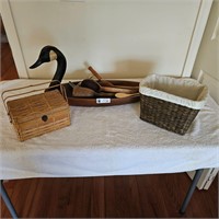 Wooden Goose and Baskets