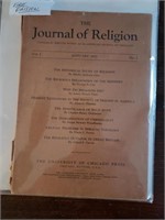 JOURNAL OF RELIGION 1921 1st EDITION 1st VOL