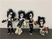 (4) KISS Band Plush With Tags 2002