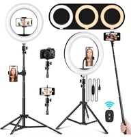 Ring Light with Stand and Phone Holder, 10.2"