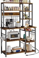 SUPERJARE Large Bakers Rack with Power Outlets,