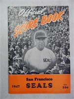 1947 San Francisco Seals Baseball Score Book