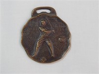Vintage Bronze Baseball Pocket Watch Fob
