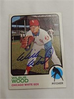 1973 Topps Wilbur Wood #150 Signed Baseball Card