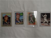 4 Baseball Cards for Ted Williams