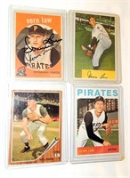 (4) 1950's & 60's Topps Vernon Law Baseball Cards