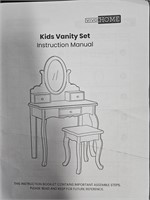 Kid's vanity w/ mirro. Pink. Not checked for