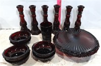 Lot of Avon 1876 Cape Cod Ruby Red Glassware