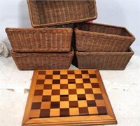 Matching Rattan Rectangle Baskets 13" x 7" x 5"