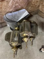 coal pail, vintage look out door fixtures