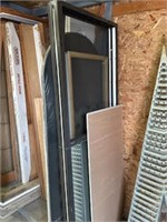 screen door w/frame, large curved