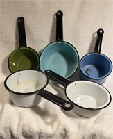 Small vintage enamel pans