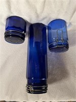 Blue glass containers