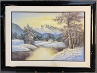 Original Oil On Canvas Winter Landscape