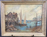 Harbor Scene Signed Hayley Lever