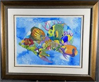 Mark Newman (b.1953-)tropical Fish Watercolor