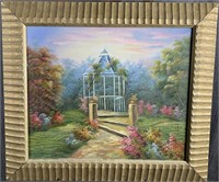 Gazebo Garden Oil On Canvas