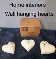 Home and interior set of three hanging hearts