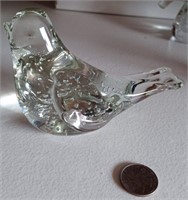 Clear Hand Blown Glass Dove