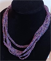 Coldwater Creek Lavenders Multi Strand Beaded Neck