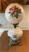 Vintage hurricane globe lamp