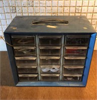 15 Drawer Hardware Bin with Contents