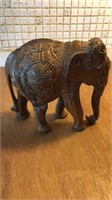 8" Carved Iron Wood Elephant