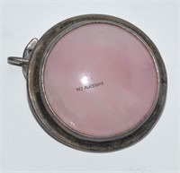 Unusual Rose Quartz Silver Buttonhole Pin Lever