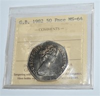 G.B. 1982 50 Pence Coin MS - 64