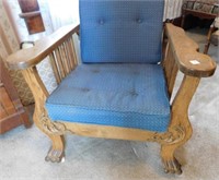 Wood Chair with Rollers and Reclining Back